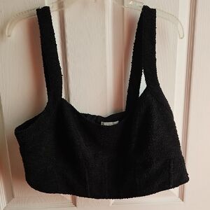 H&M Black Textured Cropped Tank